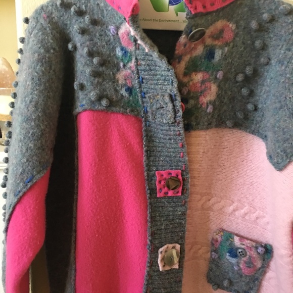 Picasso felted wool sweater size medium - Picture 4 of 7